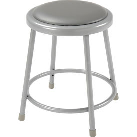 Global Industrial B2222428 Interion® 18"H Steel Work Stool with Vinyl Seat - Backless - Gray - Pack of 2 image.