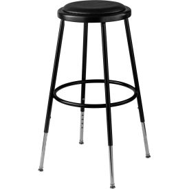 Global Industrial B2217153 Interion® Steel Shop Stool with Padded Seat - Adjustable Height 25"-33" - Black - Pack of 2 image.