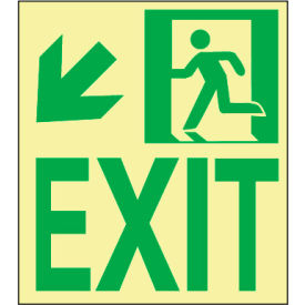 National Marker Company 50F-6SN-DL Glow NYC - Wall Mount Exit Down Left image.