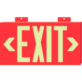 National Marker Company 7012B Glo-Brite Exit - Red Double Face w/ Bracket image.