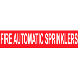 National Marker Company A1105R NMC™ Pressure Sensitive Pipe Marker, Fire Automatic Sprinklers, 14"W x 2-1/4"H, Pack of 25 image.