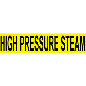 National Marker Company A1132Y NMC™ Pressure Sensitive Pipe Marker, High Pressure Steam, 14"W x 2-1/4"H, Pack of 25 image.