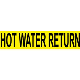 Pressure-Sensitive Pipe Marker - Hot Water Return, Pack Of 25