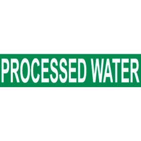 National Marker Company A1197G NMC™ Pressure Sensitive Pipe Marker, Processed Water, 14"W x 2-1/4"H, Pack of 25 image.