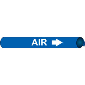 National Marker Company A4002 NMC™ Precoiled & Strap-On Pipe Marker, Air, Fits 3/4" - 1" Pipe Dia., Blue image.