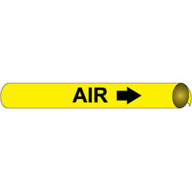 National Marker Company A4003 NMC™ Precoiled & Strap-On Pipe Marker, Air, Fits 3/4" - 1" Pipe Dia., Yellow image.