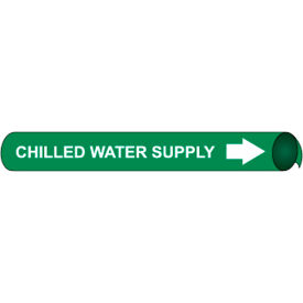 National Marker Company A4015 NMC™ Precoiled & Strap-On Pipe Marker, Chilled Water Supply, Fits 3/4" - 1" Pipe Dia. image.