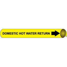 National Marker Company A4037 NMC™ Precoiled & Strap-On Pipe Marker, Domestic Hot Water Return, Fits 3/4" - 1" Pipe Dia. image.
