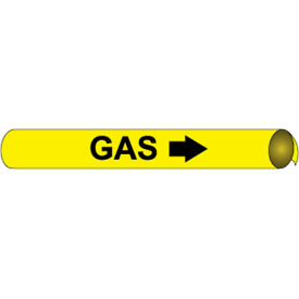 National Marker Company A4049 NMC™ Precoiled & Strap-On Pipe Marker, Gas, Fits 3/4" - 1" Pipe Dia. image.