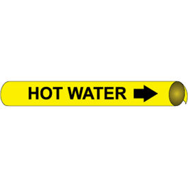 National Marker Company A4061 NMC™ Precoiled & Strap-On Pipe Marker, Hot Water, Fits 3/4" - 1" Pipe Dia. image.