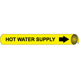 National Marker Company A4063 NMC™ Precoiled & Strap-On Pipe Marker, Hot Water Supply, Fits 3/4" - 1" Pipe Dia. image.
