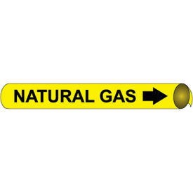 National Marker Company A4073 NMC™ Precoiled & Strap-On Pipe Marker, Natural Gas, Fits 3/4" - 1" Pipe Dia. image.