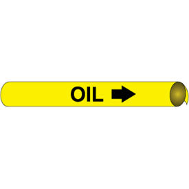 National Marker Company A4077 NMC™ Precoiled & Strap-On Pipe Marker, Oil, Fits 3/4" - 1" Pipe Dia. image.