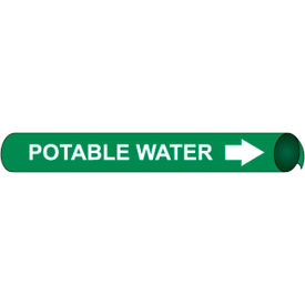 National Marker Company A4084 NMC™ Precoiled & Strap-On Pipe Marker, Potable Water, Fits 3/4" - 1" Pipe Dia. image.