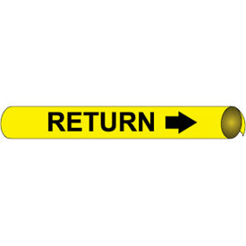 National Marker Company A4091 NMC™ Precoiled & Strap-On Pipe Marker, Return, Fits 3/4" - 1" Pipe Dia., Yellow image.