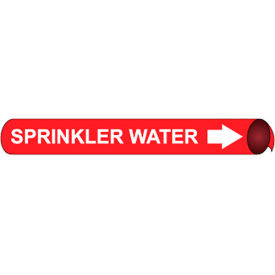 National Marker Company A4096 NMC™ Precoiled & Strap-On Pipe Marker, Sprinkler Water, Fits 3/4" - 1" Pipe Dia. image.