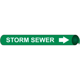 National Marker Company A4101 NMC™ Precoiled & Strap-On Pipe Marker, Storm Sewer, Fits 3/4" - 1" Pipe Dia. image.