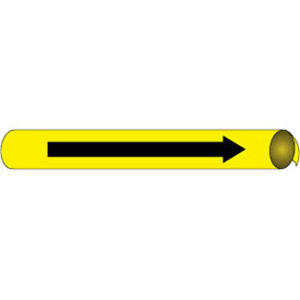 National Marker Company A4115 NMC™ Precoiled & Strap-On Pipe Marker, Direction Arrow, Fits 3/4" - 1" Pipe Dia., Yellow image.