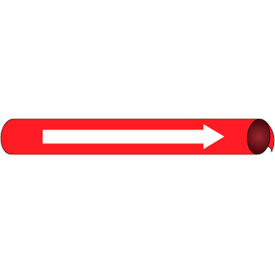 National Marker Company A4117 NMC™ Precoiled & Strap-On Pipe Marker, Direction Arrow, Fits 3/4" - 1" Pipe Dia., Red image.