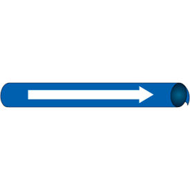 National Marker Company A4118 NMC™ Precoiled & Strap-On Pipe Marker, Direction Arrow, Fits 3/4" - 1" Pipe Dia., Blue image.