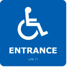 National Marker Company ADA17WBL Graphic Braille Sign - Entrance - Blue image.