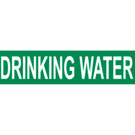 National Marker Company B1089G NMC™ Pressure Sensitive Pipe Marker, Drinking Water, 9"W x 2-1/4"H, Pack of 25 image.