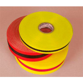 National Marker Company BT1BY Webbed Barrier Tape - Black/Yellow - 3/4"W image.