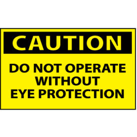 National Marker Company C138AP Machine Labels - Caution Do Not Operate Without Eye Protection image.