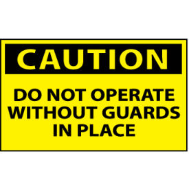 National Marker Company C15AP Machine Labels - Caution Do Not Operate Without Guards In Place image.
