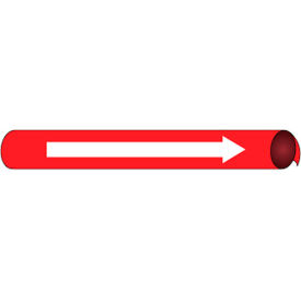 National Marker Company C4117 NMC™ Precoiled & Strap-On Pipe Marker, Direction Arrow, Fits 2-1/2" - 3-1/4" Pipe Dia., Red image.