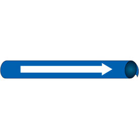 National Marker Company C4118 NMC™ Precoiled & Strap-On Pipe Marker, Direction Arrow, Fits 2-1/2" - 3-1/4" Pipe Dia., Blue image.