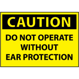 National Marker Company C510AP Machine Labels - Caution Do Not Operate Without Ear Protection image.