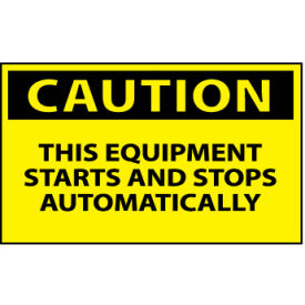 National Marker Company C618AP Machine Labels - Caution This Equipment Starts And Stops Automatically image.