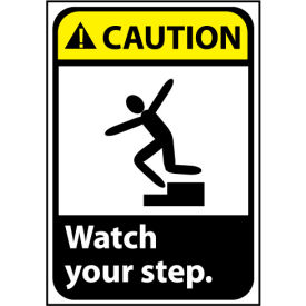 National Marker Company CGA12AB Caution Sign 14x10 Aluminum - Watch Your Step image.