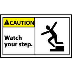 National Marker Company CGA12AP Graphic Machine Labels - Caution Watch Your Step image.