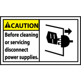 National Marker Company CGA15AP Graphic Machine Labels - Caution Before Cleaning Or Servicing Disconnect Power image.