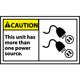 National Marker Company CGA16AP Graphic Machine Labels - Caution This Unit Has More Than One Power Source image.