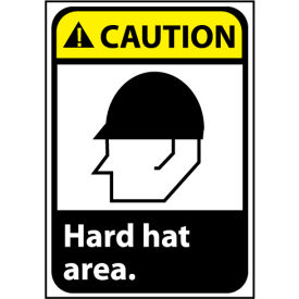 National Marker Company CGA1P Caution Sign 10x7 Vinyl - Hard Hat Area image.
