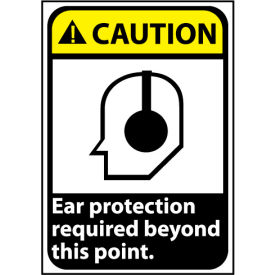 National Marker Company CGA23PB Caution Sign 14x10 Vinyl - Ear Protection Required image.