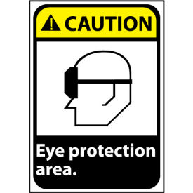 National Marker Company CGA25AB Caution Sign 14x10 Aluminum - Eye Protection Area image.