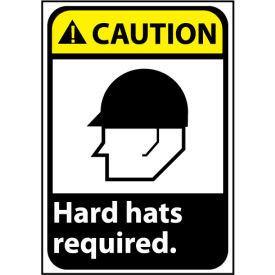 National Marker Company CGA28AB Caution Sign 14x10 Aluminum - Hard Hat Required image.