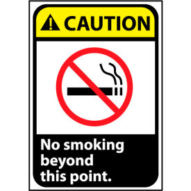 Caution Sign 14x10 Vinyl - No Smoking Beyond This Point