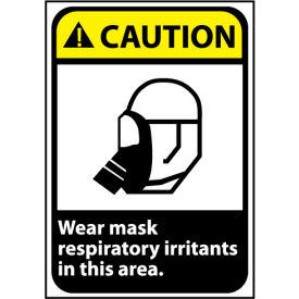 National Marker Company CGA36AB Caution Sign 14x10 Aluminum - Wear Mask In This Area image.