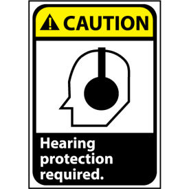 National Marker Company CGA5AB Caution Sign 14x10 Aluminum - Hearing Protection Required image.