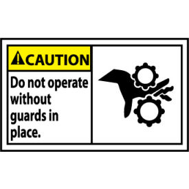 National Marker Company CGA6AP Graphic Machine Labels - Caution Do Not Operate Without Guards In Place image.