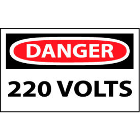 National Marker Company D100AP Machine Labels - Danger 220 Volts image.