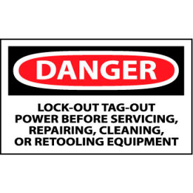 National Marker Company D303AP Machine Labels - Danger Lock-Out Tag-Out Power Before Servicing image.