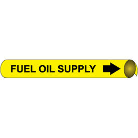 National Marker Company D4048 NMC™ Precoiled & Strap-On Pipe Marker, Fuel Oil Supply, Fits 3-3/8" - 4-1/2" Pipe Dia. image.