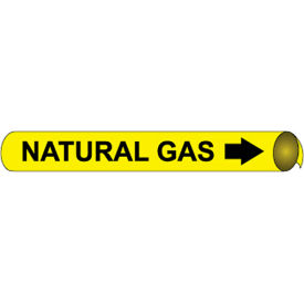 National Marker Company D4073 NMC™ Precoiled & Strap-On Pipe Marker, Natural Gas, Fits 3-3/8" - 4-1/2" Pipe Dia. image.