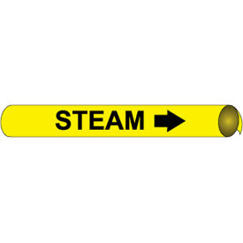 National Marker Company D4097 NMC™ Precoiled & Strap-On Pipe Marker, Steam, Fits 3-3/8" - 4-1/2" Pipe Dia. image.